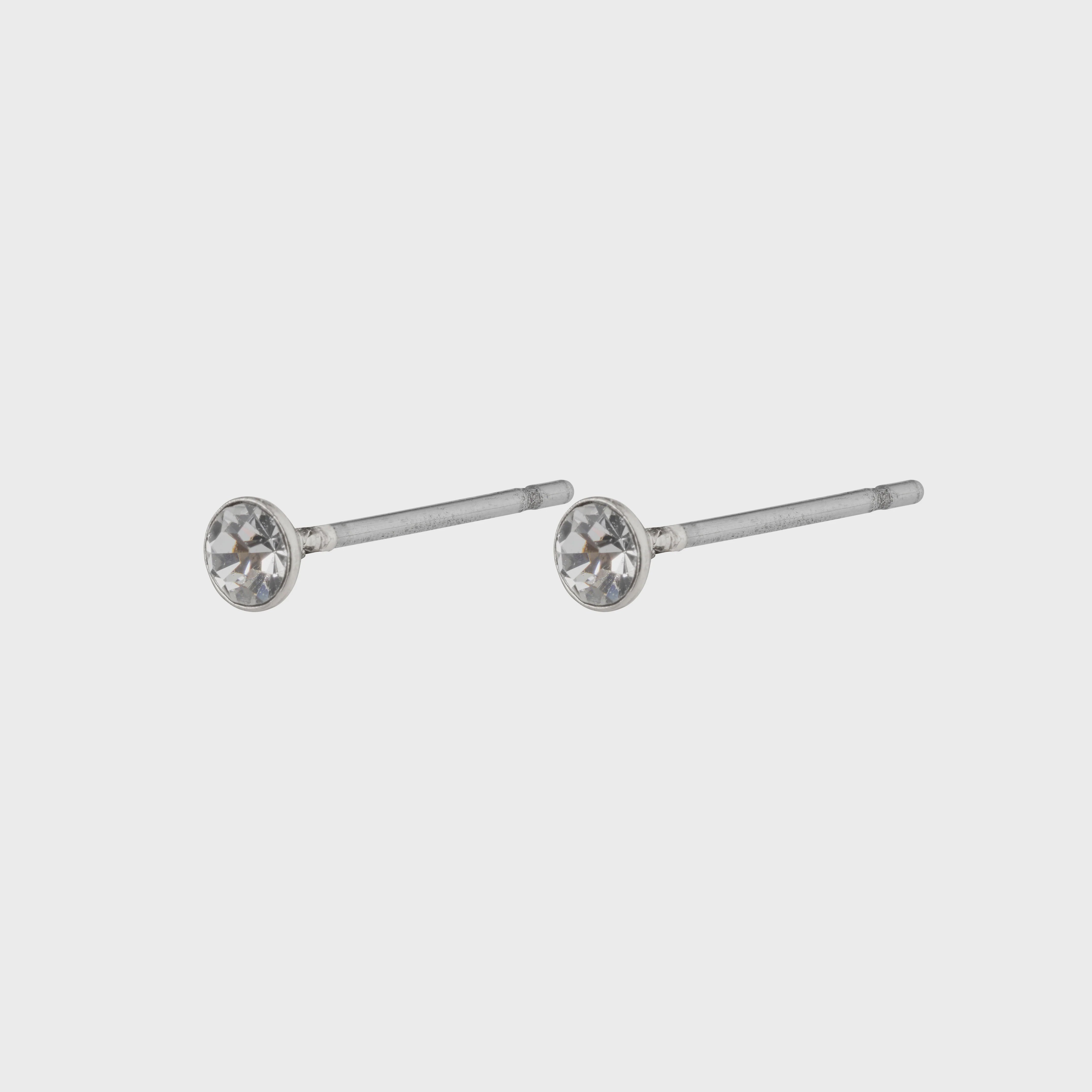 Pilgrim Sylvie Small Crystal Stud Earrings Silver-Plated