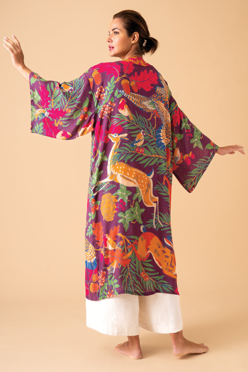 Powder Winter Wonderland Kimono Gown - Damson Mix