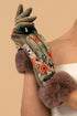 Powder Bernadette Gloves - 70s Floral Kaleidoscope Olive/Rust