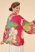 Powder Delicate Tropical Kimono Jacket - Dark Rose