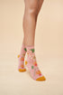 Powder Tropical Flora Ankle Socks - Petal