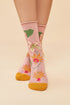 Powder Tropical Flora Ankle Socks - Petal