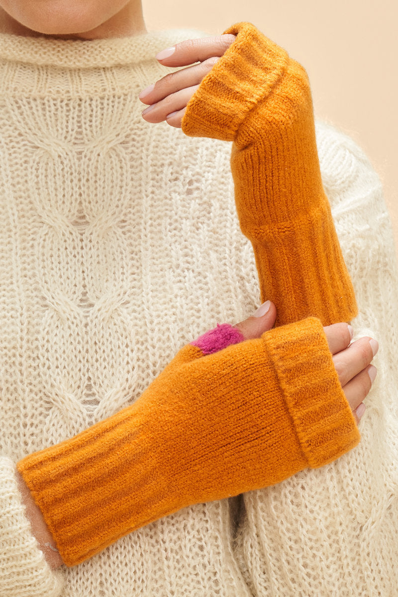 Powder Cassia Wrist Warmers - Tangerine