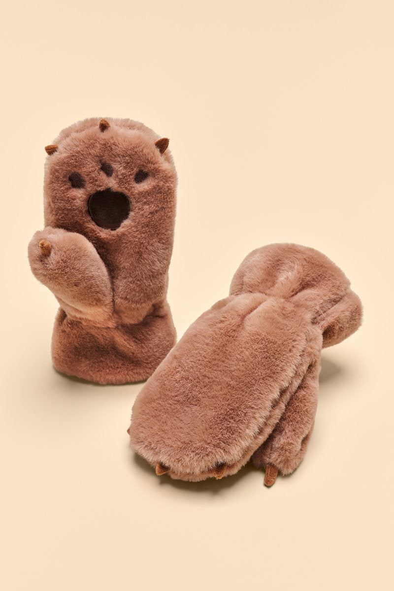 Powder Pals Mittens - Bear Paw Chocolate