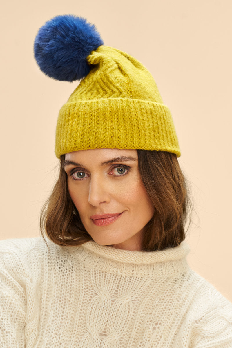 Powder Ingrid Bobble Hat - Chartreuse