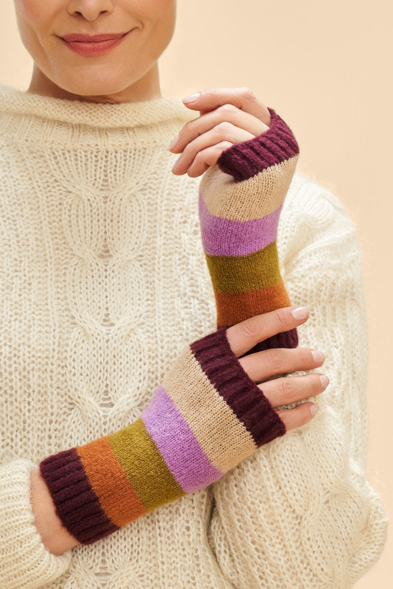 Powder Lilia Wrist Warmers - Vintage Mix