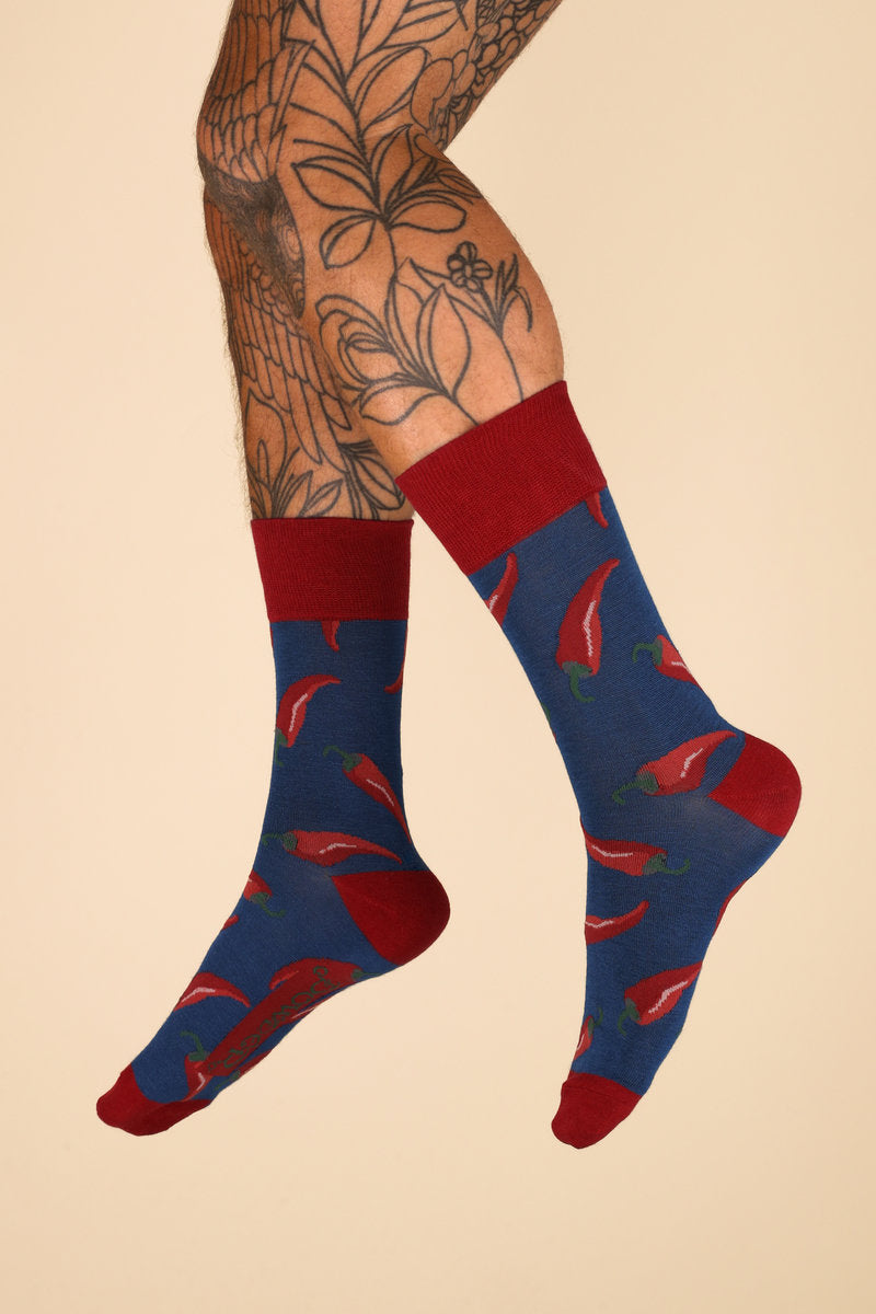 Powder Chillies Men's Socks - Blue