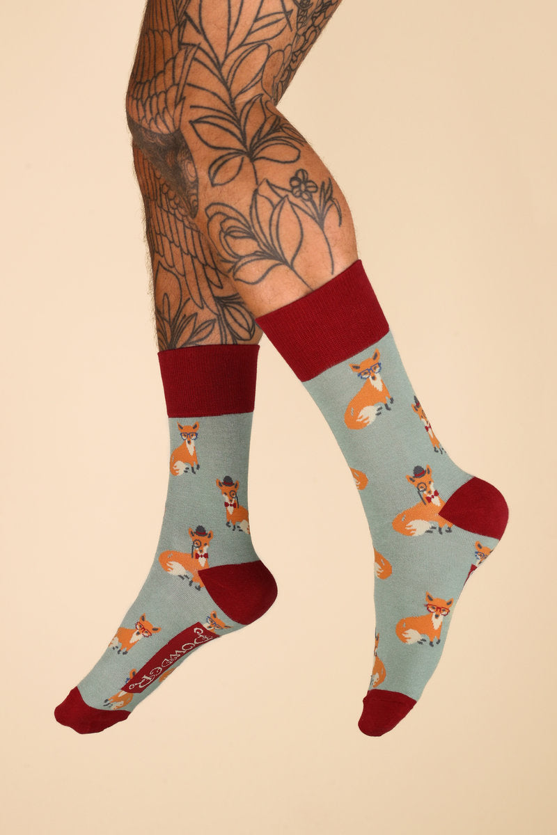 Powder Esteemed Fox Men's Socks- Ice