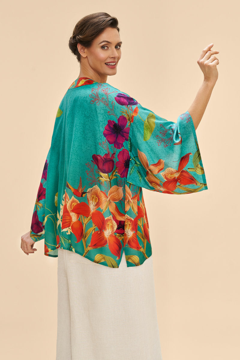 Powder Hummingbird at Dusk Kimono Jacket