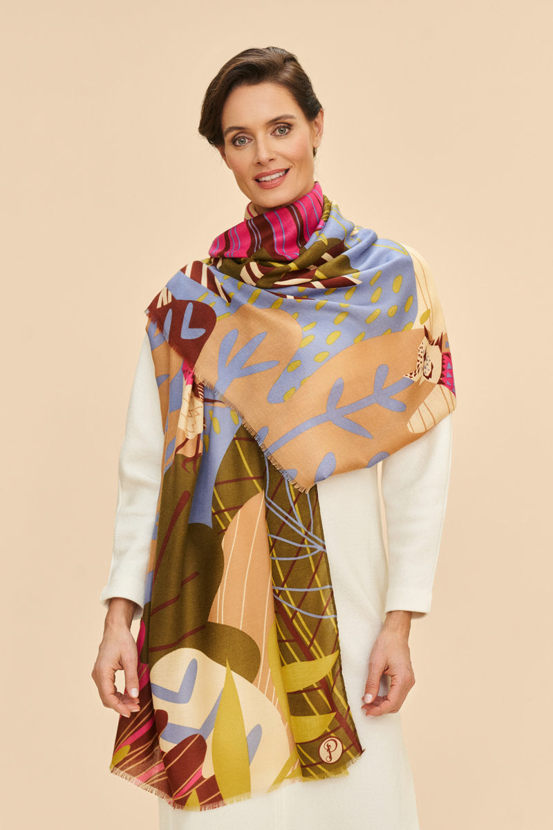 Powder Autumn Hedgerow Print Scarf