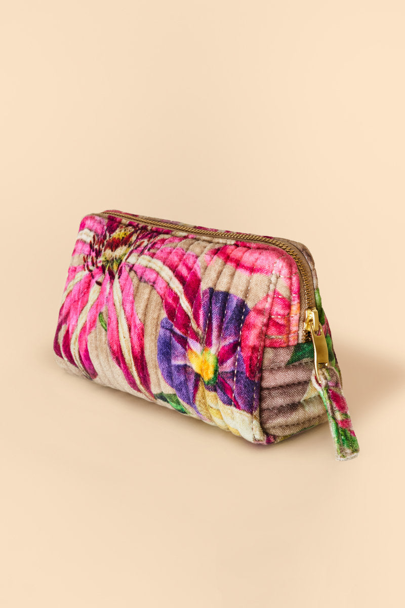 Powder Oversized Botanicals Quilted Vanity Bag