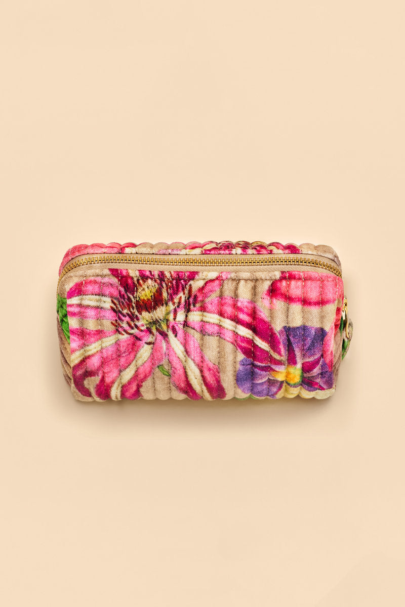 Powder Oversized Botanicals Quilted Vanity Bag