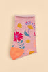 Powder Watercolour Flowers Ankle Socks - Petal