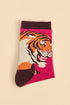 Powder Thrill of the Tiger Ankle Socks - Fuchsia