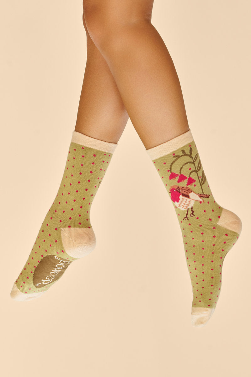 Powder Rosy Robin Ankle Socks