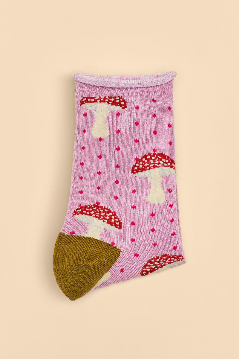 Powder Tiny Toadstools Ankle Socks