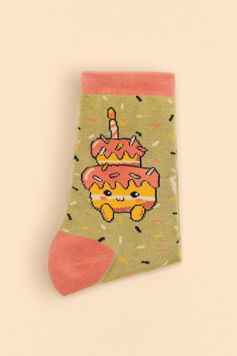 Powder Happy Birthday Tiered Cutie Ankle Socks