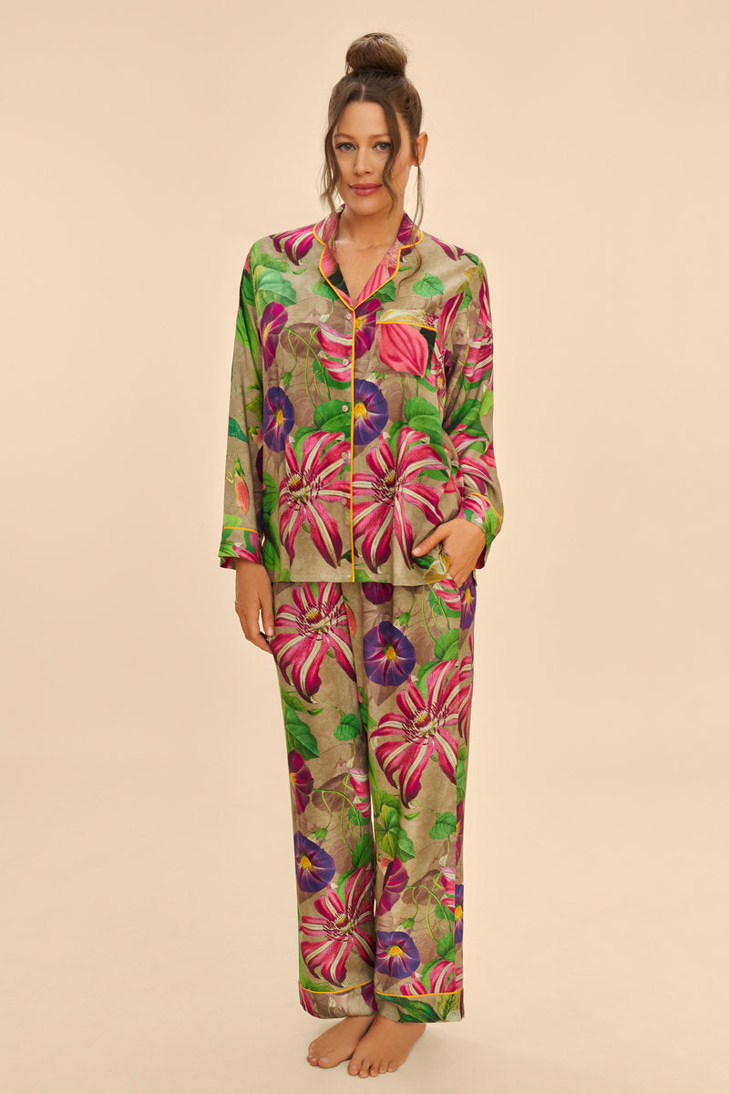 Powder Oversized Botanical Supersoft Long Pyjamas