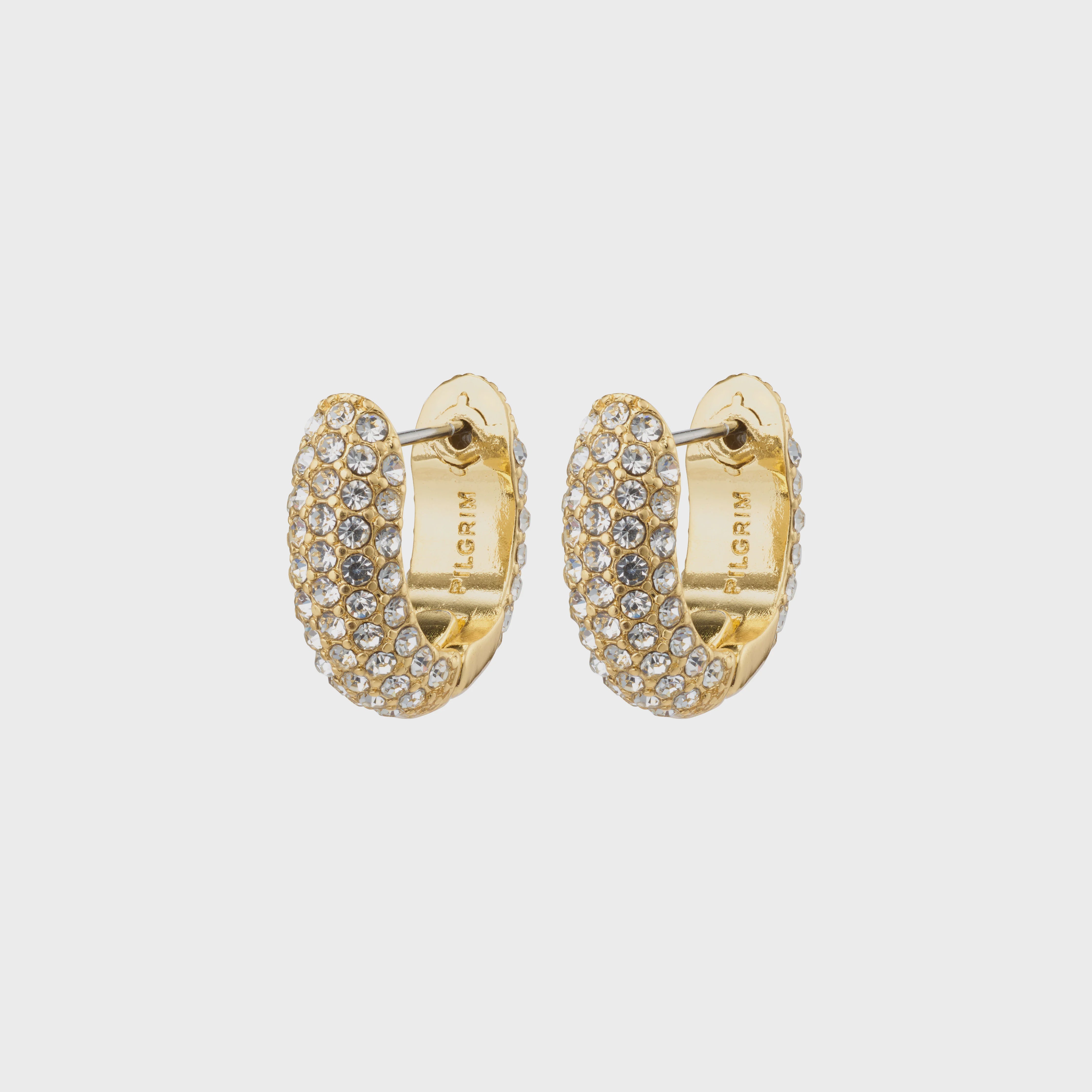 Pilgrim Lona Chunky Crystal Huggie Hoops Gold-Plated