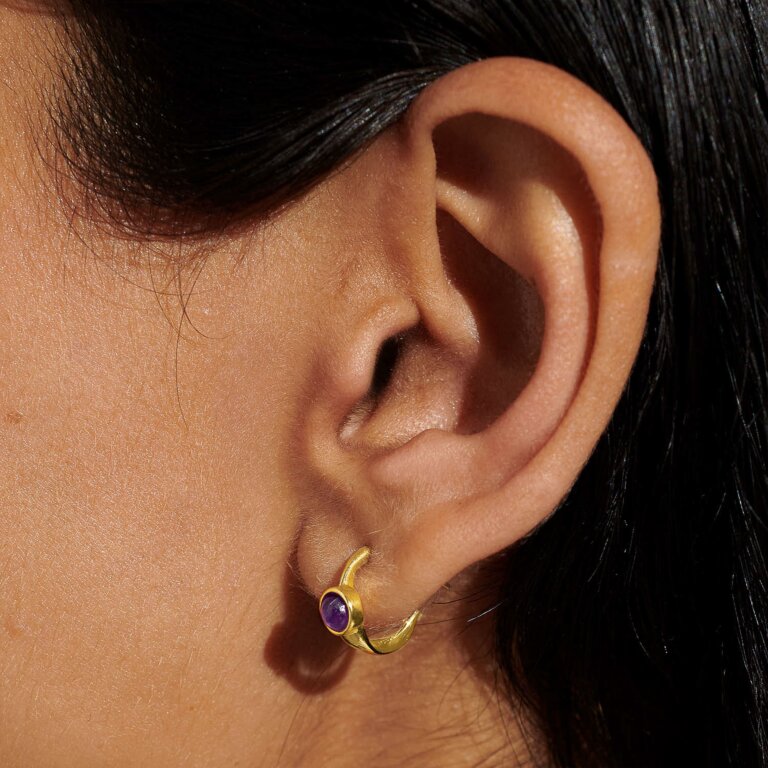 Joma February Birthstone Hoop Earrings