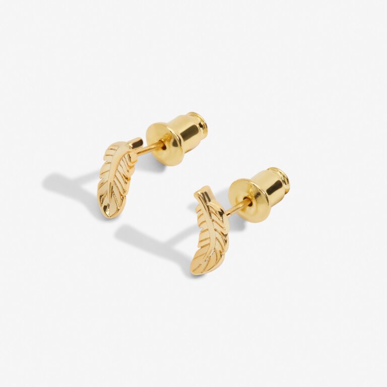 Joma Mini Charms Feather Gold Earings