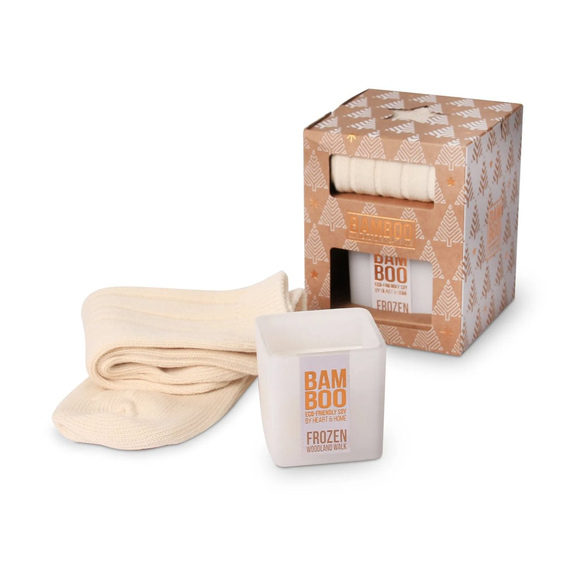 Bamboo Small Candle & Socks Gift set