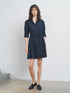 French Connection Cambria Cotton Cinched Waist Dress Navy
