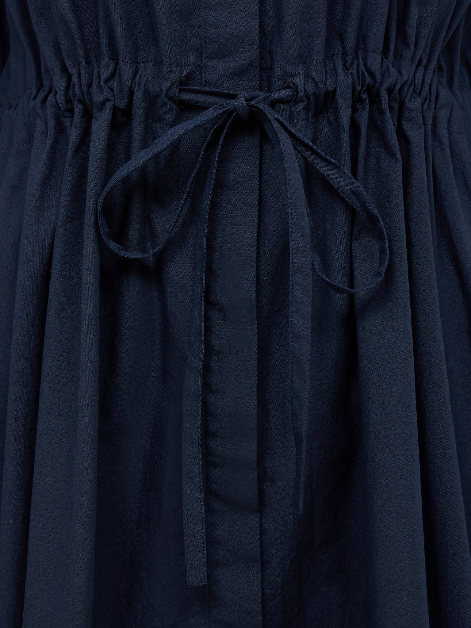 French Connection Cambria Cotton Cinched Waist Dress Navy