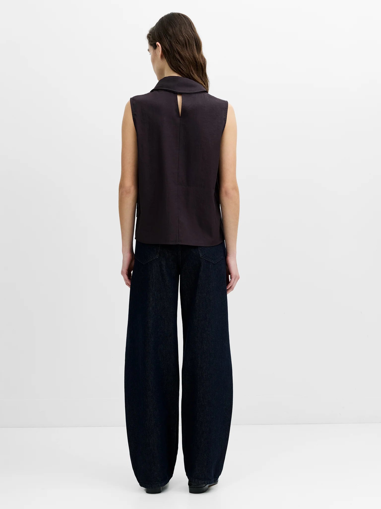 French Connection Leela Scarf Top Mocha Brown