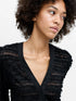 French Connection Alana Texured Chiffon Blouse Black