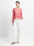 French Connection Poppy Emina Semi Sheer Top Red Multi
