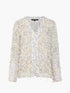 French Connection Bonnie Katelyn Texture Blouse White Yellow Multi
