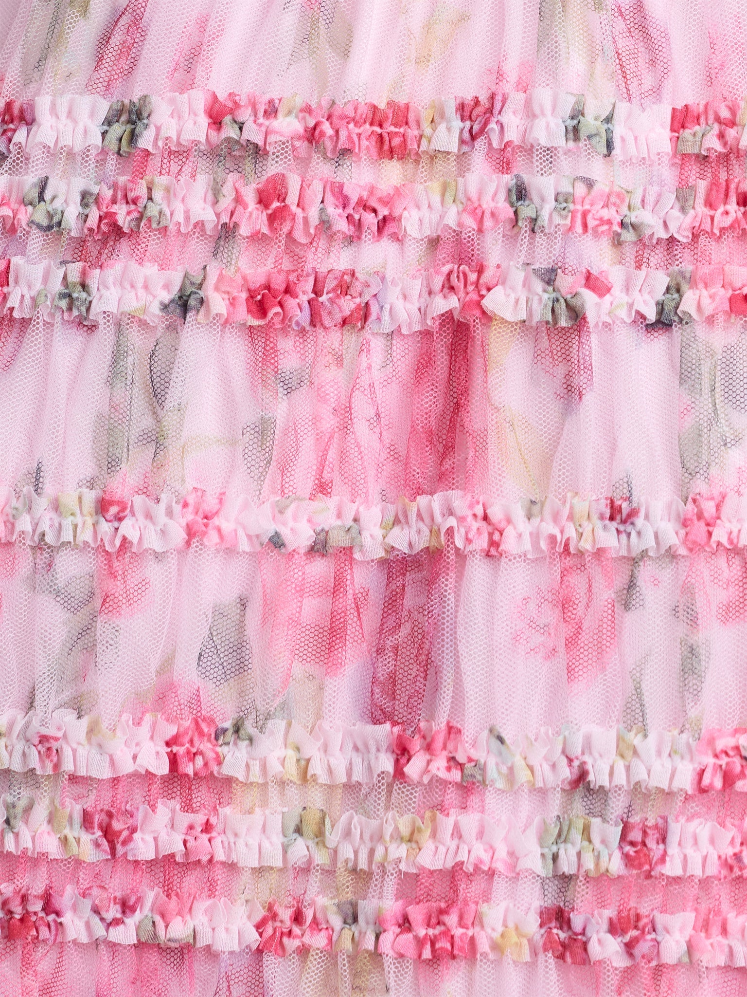 French Connection Vanessa Mesh Top Pink Multi
