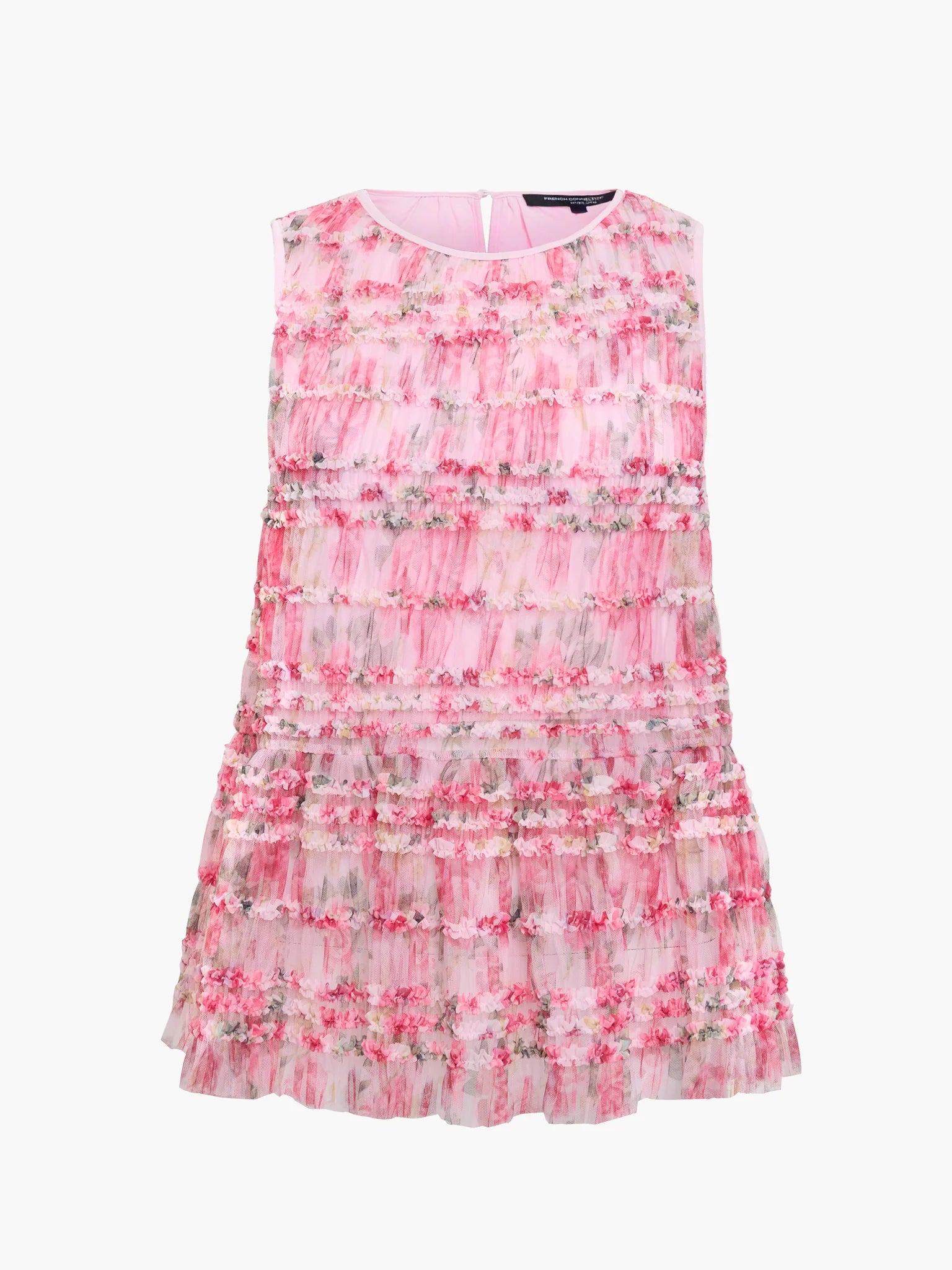 French Connection Vanessa Mesh Top Pink Multi