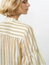French Connection Adeline Striped Gathered Top Cream-Green