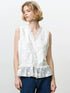 French Connection Vani Peplum Top Linen White