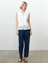 French Connection Vani Peplum Top Linen White