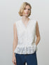 French Connection Vani Peplum Top Linen White