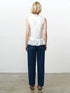 French Connection Vani Peplum Top Linen White