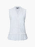 French Connection Vani Peplum Top Linen White