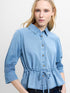 French Connection Zaves Chambray Drawstring Top Light Wash