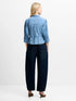 French Connection Zaves Chambray Drawstring Top Light Wash