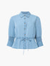 French Connection Zaves Chambray Drawstring Top Light Wash