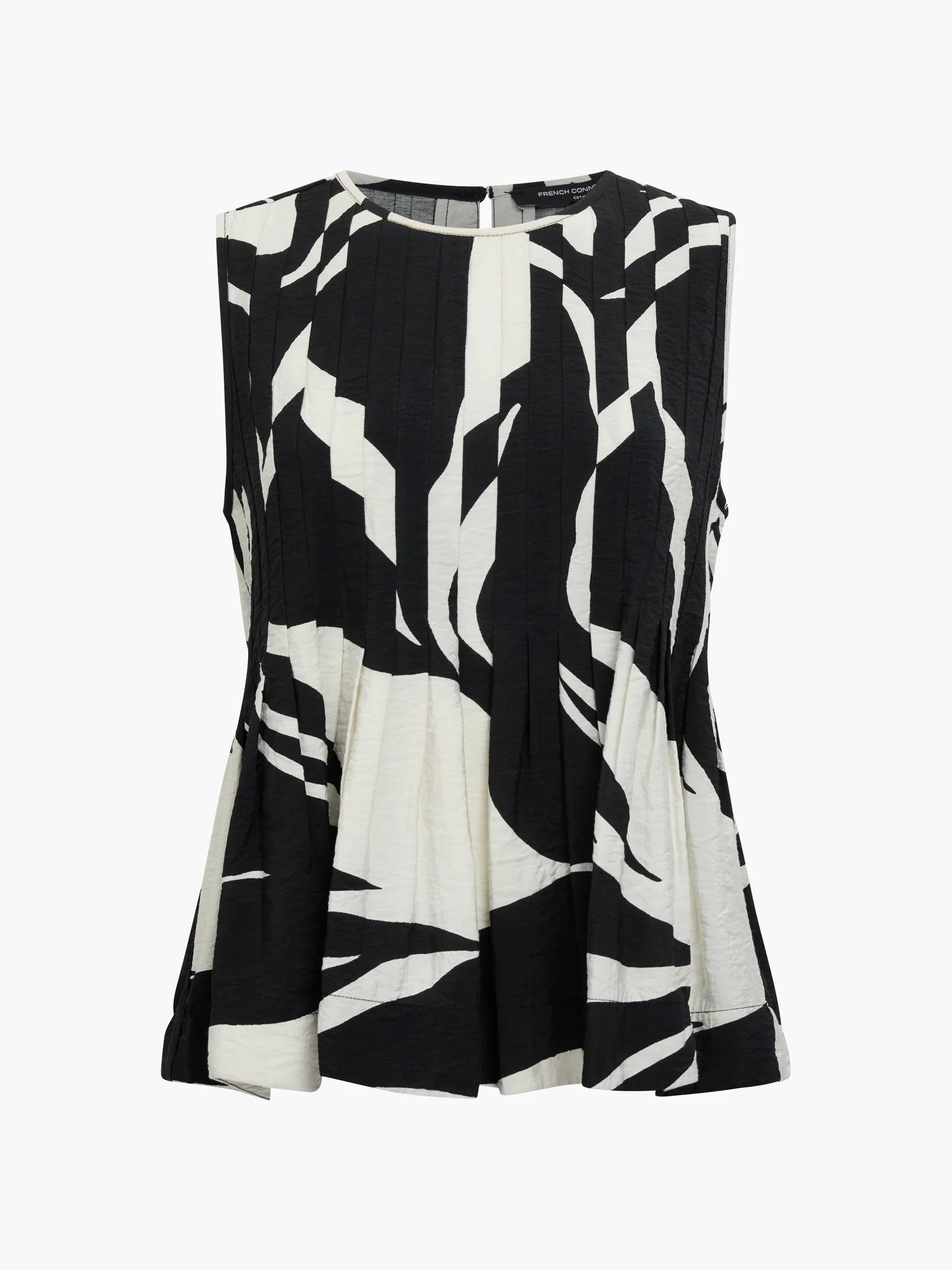French Connection Jessie Lindy Sleeveless Top Black-Cream
