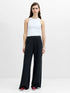 French Connection Wren Side Stripe Wide Leg Jogger Graphite Grey/Porcelain Cream