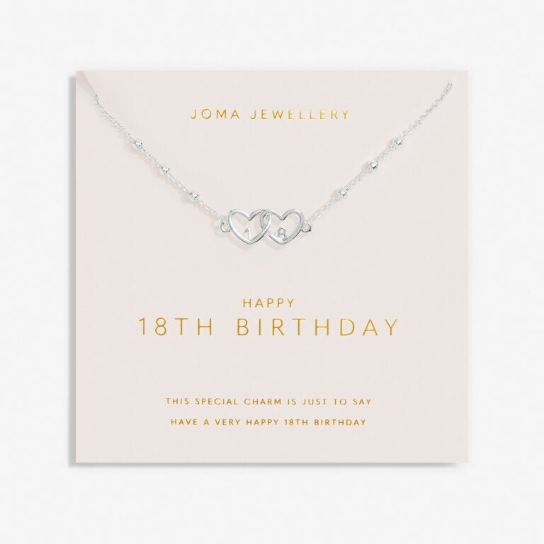 Joma Forever Yours Happy 18th Birthday Silver Necklace