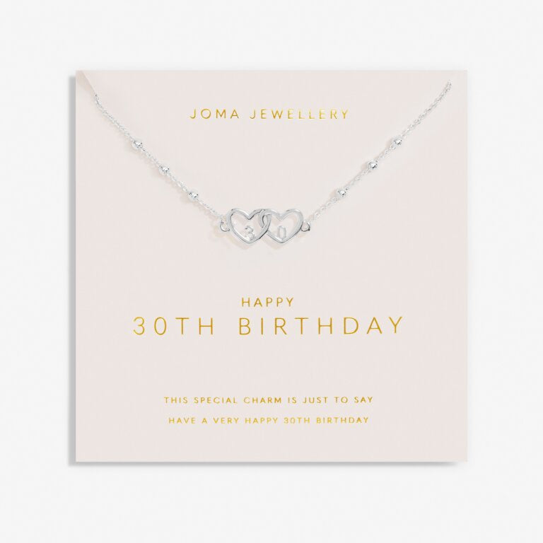 Joma Forever Yours Hapy 30th Birthday Silver Necklace