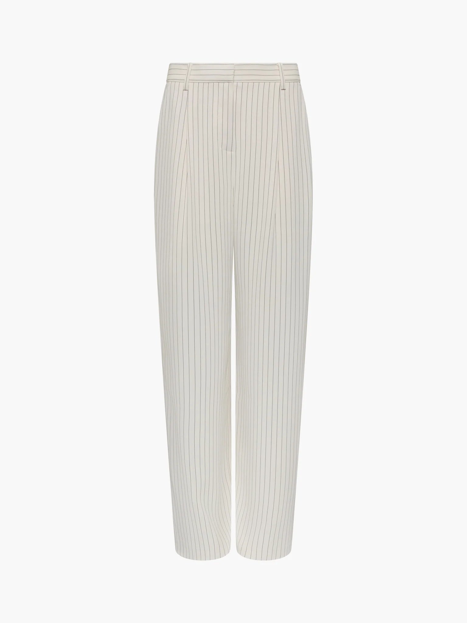 French Connection Vinnie Pinstripe Trouser Porcelain Cream-Black