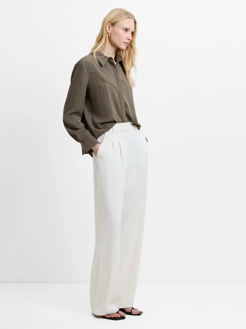 French Connection Harrie Suiting Trouser Porcelain Cream