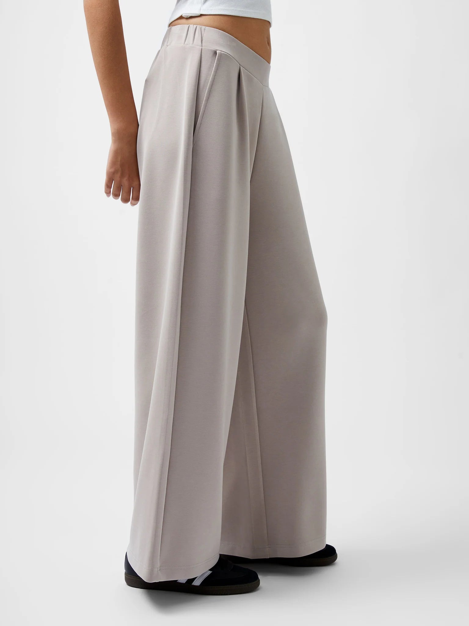French Connection Wren Wide Leg Trouser Washed Macchiato
